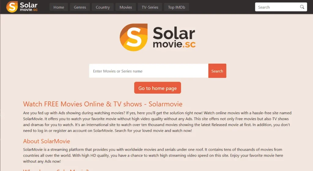 Top 5 websites to watch movies - Solarmovies.cc